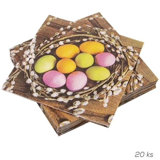 ubrousky vajíčka v hnízdě 20 ks 33x33 cm